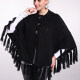 Woman's Casual Plain Scarf Hem Fabric shawl 3131# Black Clothing Wholesale Market -LIUHUA