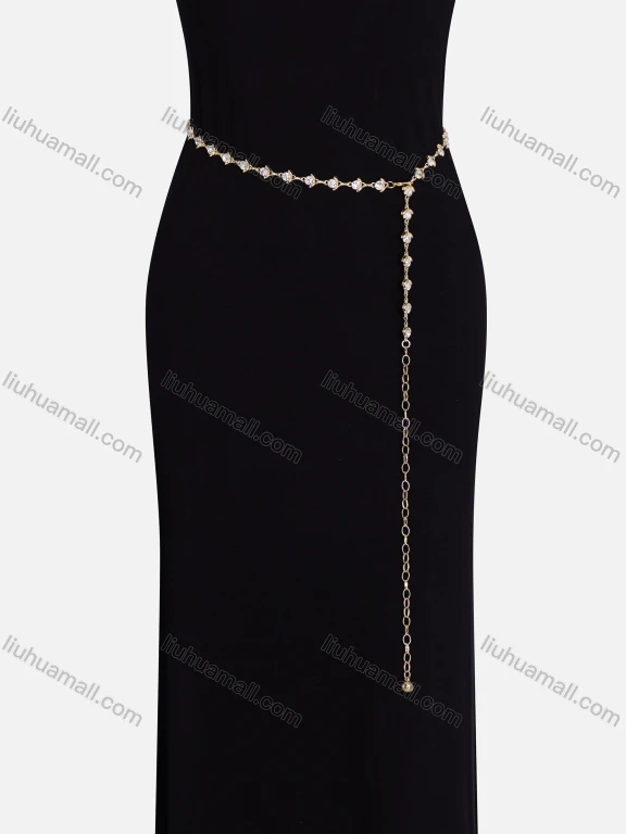 Wholesale Rhinestones Decor Metal Waist Chain QDLF2315#