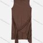 Wholesale Women's Lace Up Sleeveless Plain Ruched Casual Short Tank Dress preview