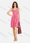 Wholesale Women's Casual Allover Print Shirred Backless Short Cami Dress With Belt - Liuhuamall