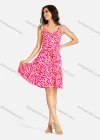 Wholesale Women's Casual Allover Print Shirred Backless Short Cami Dress With Belt - Liuhuamall