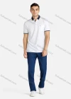 Wholesale Men's Striped Trim Patch Pocket Short Sleeve Polo Shirt - Liuhuamall