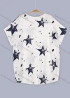 Wholesale Women's Casual Star Print Round Neck Short Sleeve Tee - Liuhuamall