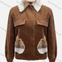 Wholesale Women's Casual Button Front Corduroy Splicing Fluff Long Sleeve Jacket preview