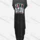 Wholesale Women's African Crew Neck Letter Short Sleeve Pockets Loose Fit Maxi Dress 8802# Black Clothing Wholesale Market Liuhua