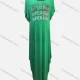 Wholesale Women's African Crew Neck Letter Short Sleeve Pockets Loose Fit Maxi Dress 8803# Green Clothing Wholesale Market Liuhua