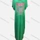 Wholesale Women's African Crew Neck Letter Short Sleeve Pockets Loose Fit Maxi Dress 8804# Green Clothing Wholesale Market Liuhua
