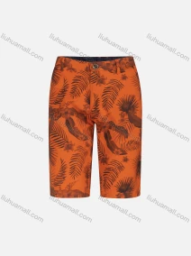Wholesale Men's Casual Leaf Allover Print Straight Leg Shorts YXLGW-SHCT-24#, LIUHUA CLOTHING WHOLESALE