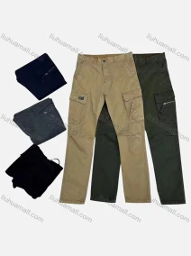 Wholesale Men's Casual Plain Flap Pockets Zip Decor Cargo Pant AK7382#, LIUHUA CLOTHING WHOLESALE