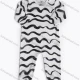 Wholesale Baby's Unisex Casual Long Sleeve Wave Print Front Bottom Snap Onesies Jumpsuits Black Stripe Clothing Wholesale Market Liuhua