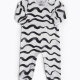 Baby's Unisex Casual Long Sleeve Wave Print Front Bottom Snap Onesies Jumpsuits Black Stripe Clothing Wholesale Market -LIUHUA