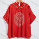 Wholesale Women's Casual Rhinestone Plain Graphic Metal Chain Decor Ruched Crew Neck Short Sleeve Blouse AB002# Brick Red Guangzhou Clothing Wholesale Market & Suppliers -LIUHUAMALL