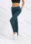 Wholesale Women's Sporty Plain Topstitch Sewing Pockets Elastic Workout Leggings - Liuhuamall