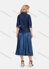 Wholesale Women's Casual Elastic Waist Wash Denim Midi Skirt - Liuhuamall