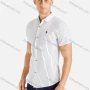 Wholesale Men's Casual Slim Fit Short Sleeve Striped Embroidery Button Down Shirt preview