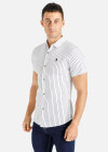 Wholesale Men's Casual Slim Fit Short Sleeve Striped Embroidery Button Down Shirt - Liuhuamall