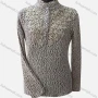 Wholesale Women's Causal Mock Neck Long Sleeve Pearl Decor Allover Print Blouse preview
