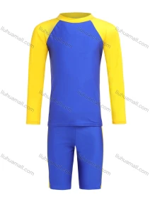 Wholesale Boys Colorblock Two-Piece Swimsuit Set 722181#, LIUHUA CLOTHING WHOLESALE