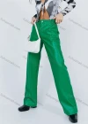 Wholesale Women's Casual Plain High Waist PU Leather Wide Leg Pants S050# - Liuhuamall