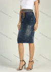 Wholesale Women's Summer High Waist Dark Wash Denim Pencil Skirt - Liuhuamall