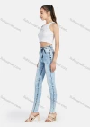 Wholesale Women's Casual Plain Distressed High Waist Skinny Fit Ankle Length Jean - Liuhuamall