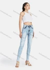 Wholesale Women's Casual Plain Distressed High Waist Skinny Fit Ankle Length Jean - Liuhuamall