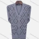 Wholesale Men's Casual V Neck Long Sleeve Argyle Print Button Down Knit Cardigans Gray Blue Clothing Wholesale Market Liuhua