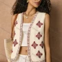 Wholesale Women's Embroidered Sleeveless Waistcoat with Decorative Details preview