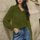 Wholesale Women's Button Up Blouse with Long Sleeves and Lace Panel Details 8# Clothing Wholesale Market Liuhua