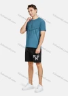 Wholesale Men's Athletic Drawstring Letter Print Zipper Pockets Running Shorts - Liuhuamall