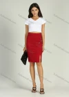 Wholesale Women's Summer High Waist Solid Side Slit Pencil Skirt - Liuhuamall