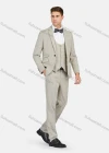 Wholesale Men's Formal Lapel Plaid Pockets Blazer & Vest & Pant 3 Pieces Suit Sets - Liuhuamall
