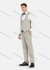 Wholesale Men's Formal Lapel Plaid Pockets Blazer & Vest & Pant 3 Pieces Suit Sets - Liuhuamall