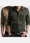 Wholesale Men's Casual Collared Long Sleeve Plain Button Down Shirt - Liuhuamall