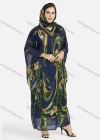 Wholesale Women's African V Neck Abstract Print Muslim Rhinestone Decor Maxi Kaftan Dress With Hijab - Liuhuamall