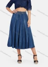 Wholesale Women's Casual Elastic Waist Wash Denim Midi Skirt - Liuhuamall
