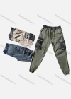 Wholesale Men's Casual Plain Ankle Length Multiple Pockets Drawstring Joggers - Liuhuamall