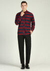 Wholesale Men's Striped Embroidery Long Sleeve Casual Shirt - Liuhuamall