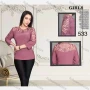 Wholesale Women's Plus Size Elegant Sheer Embroidery Plain 3/4 Sleeve Blouse FA533# preview