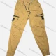 Wholesale Men's Casual Plain Flap Pockets Zip Decor Drawstring Cargo Pant 513# Camel Clothing Wholesale Market Liuhua