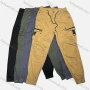 Wholesale Men's Casual Plain Flap Pockets Zip Decor Drawstring Cargo Pant 513# preview