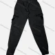 Wholesale Men's Casual Plain Flap Pockets Zip Decor Drawstring Cargo Pant 513# Black Clothing Wholesale Market Liuhua