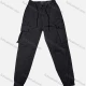 Wholesale Men's Casual Plain Flap Pockets Zip Decor Drawstring Cargo Pant 508# Black Clothing Wholesale Market Liuhua