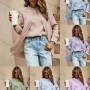 Wholesale Women's Casual Plain 2-in-1 Button Down Long Sleeve Blouse preview