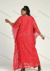 Wholesale Women's African Batwing Sleeve Plain Floral Guipure Lace Maxi Kaftan Dress - Liuhuamall