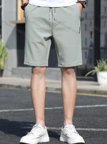 Wholesale Men's Casual Drawstring Plain Bermuda Shorts, LIUHUA CLOTHING WHOLESALE