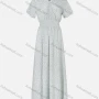 Wholesale Women's Casual Short Sleeve Wrap V Neck Floral Print Shirred Maxi Dress A1625-644832# preview