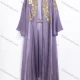 Wholesale Women's Elegant Floral Embroidered Tie Neck Sheer Overlay Maxi Dress 2 Piece Set #SS50827 Purple Clothing Wholesale Market Liuhua