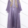 Wholesale Women's Elegant Floral Embroidered Tie Neck Sheer Overlay Maxi Dress 2 Piece Set #SS50827 preview