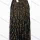 Wholesale Women's Elegant Floral Beaded Embroidered Sheer Long Sleeve Maxi Dress Black Clothing Wholesale Market Liuhua